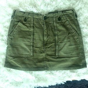 Free People sz 2 olive green utility mini skirt
